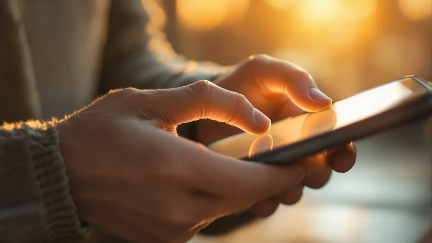 Typing to an AI therapy chatbot on a phone