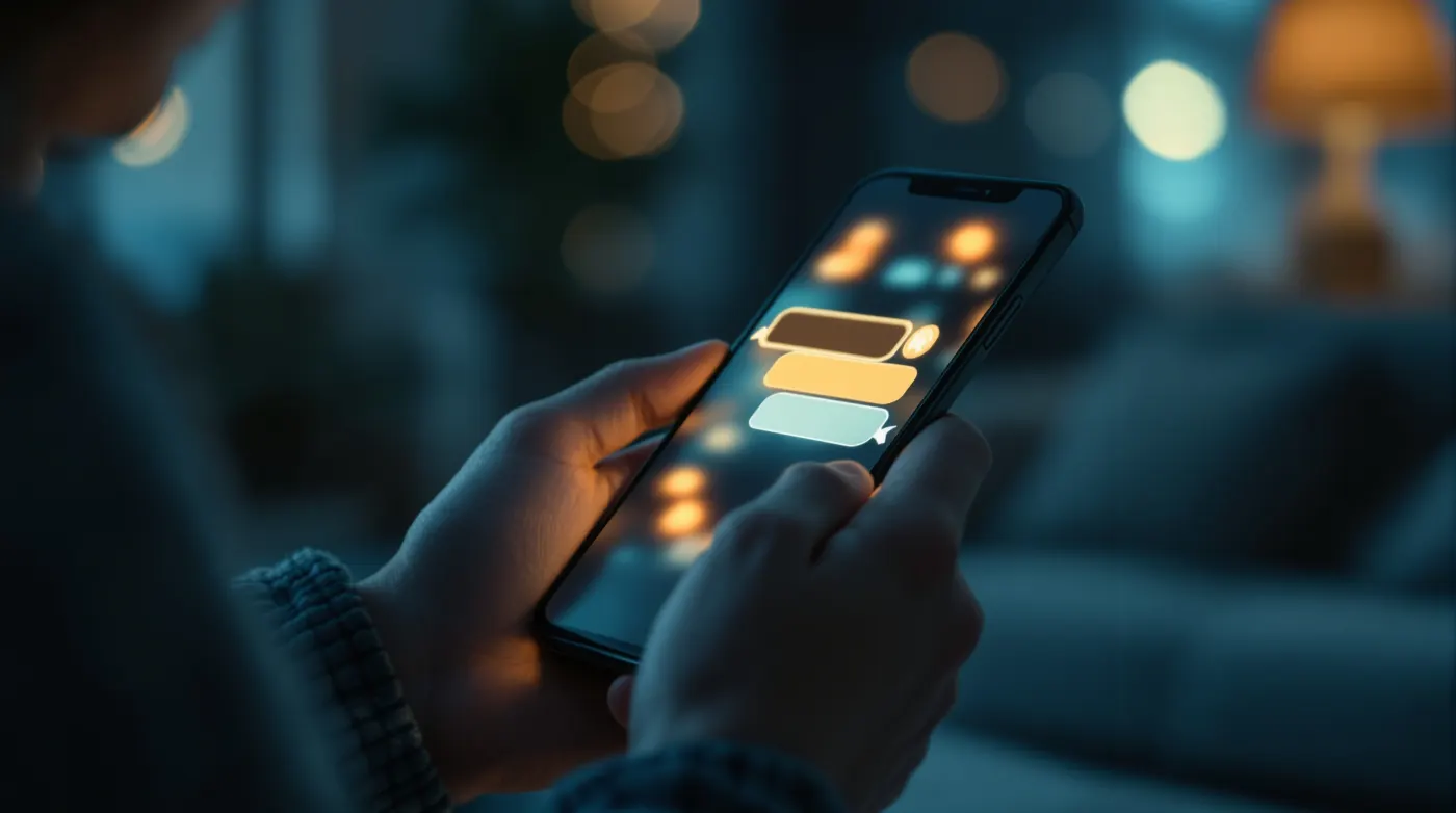 Person chatting with the Serena AI emotional support app on a phone