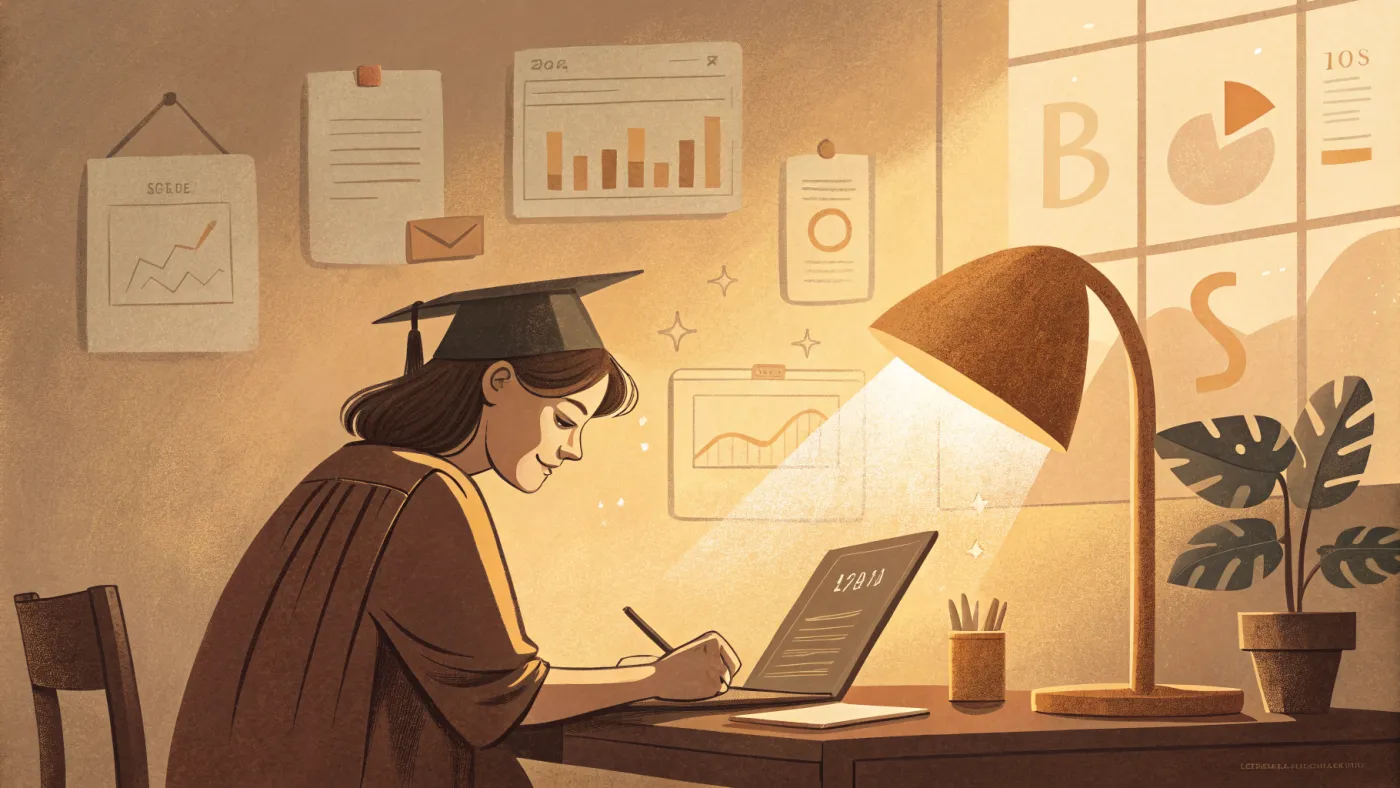 Illustration of a student earning an online master's in counseling psychology