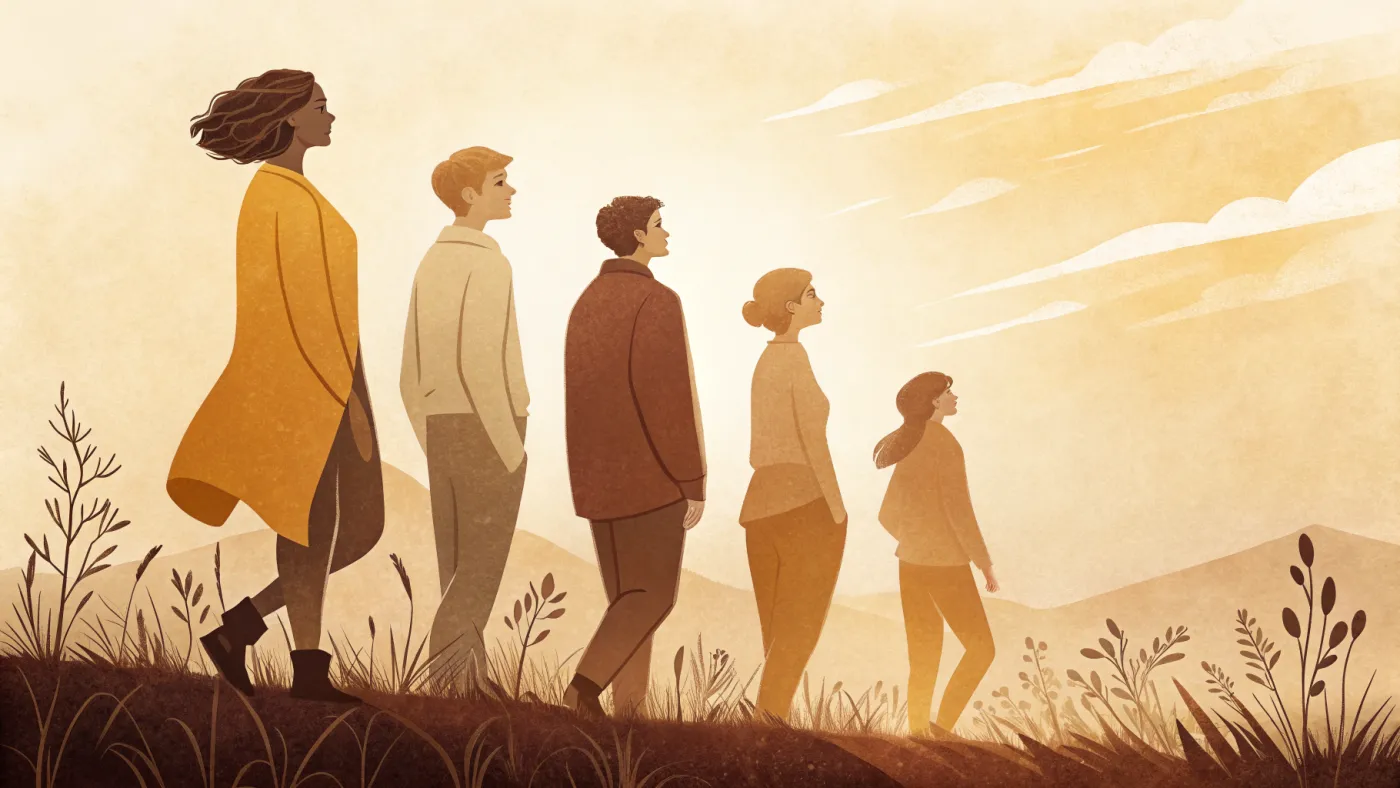 Illustration representing the five dimensions of human personality