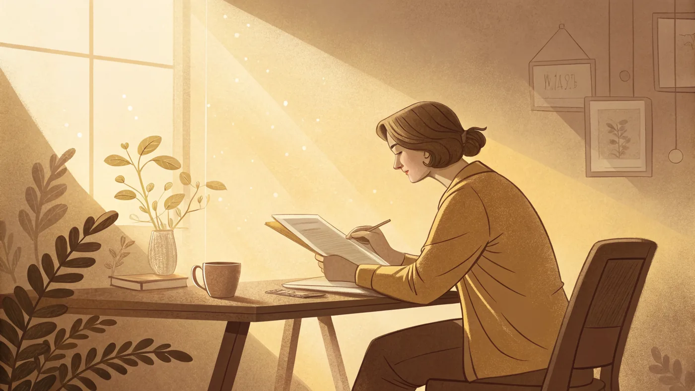 Illustration of a person working through career decisions with a career counselor.