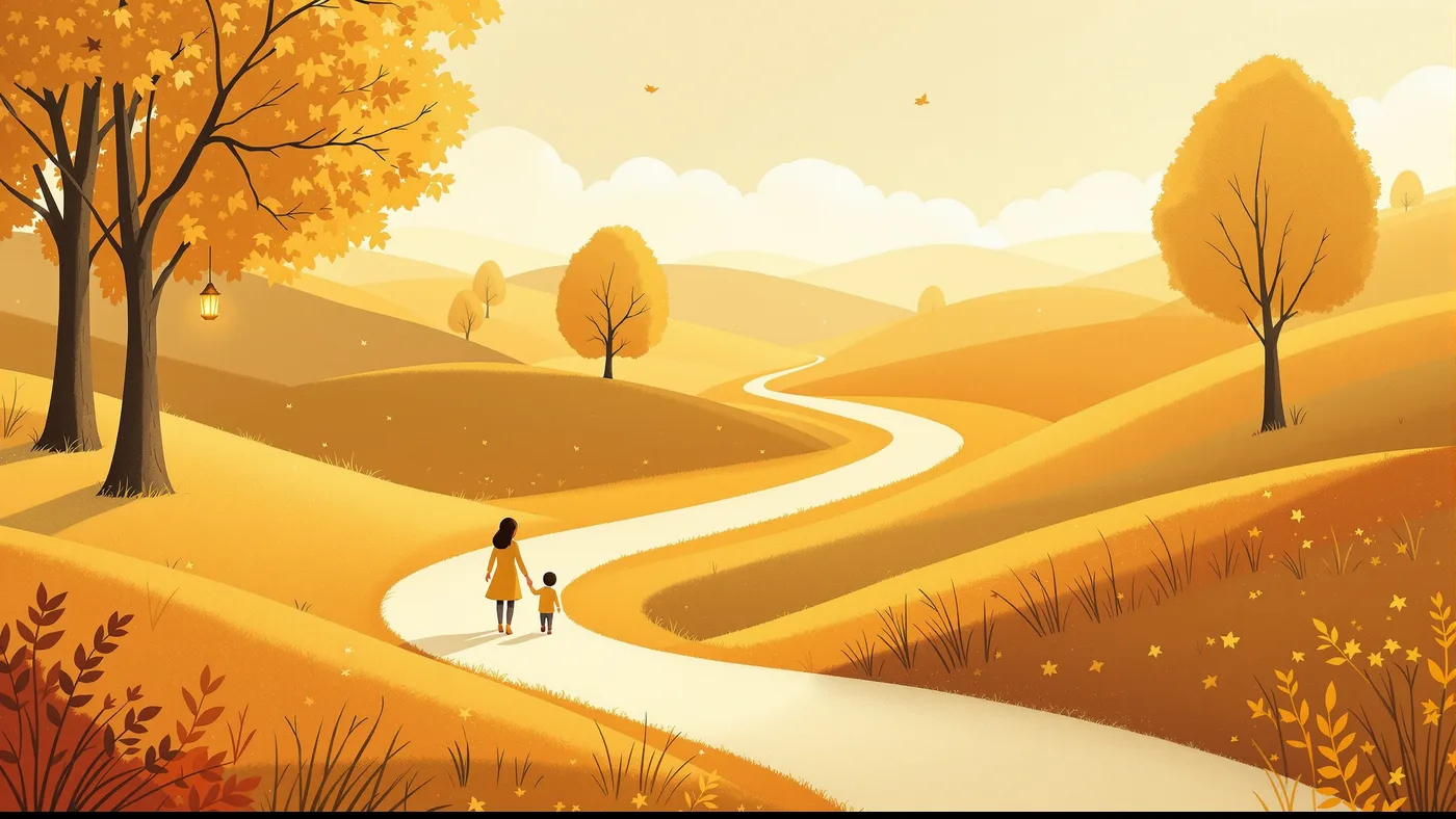 Illustration of a lifelong path with eight milestones for Erikson's stages