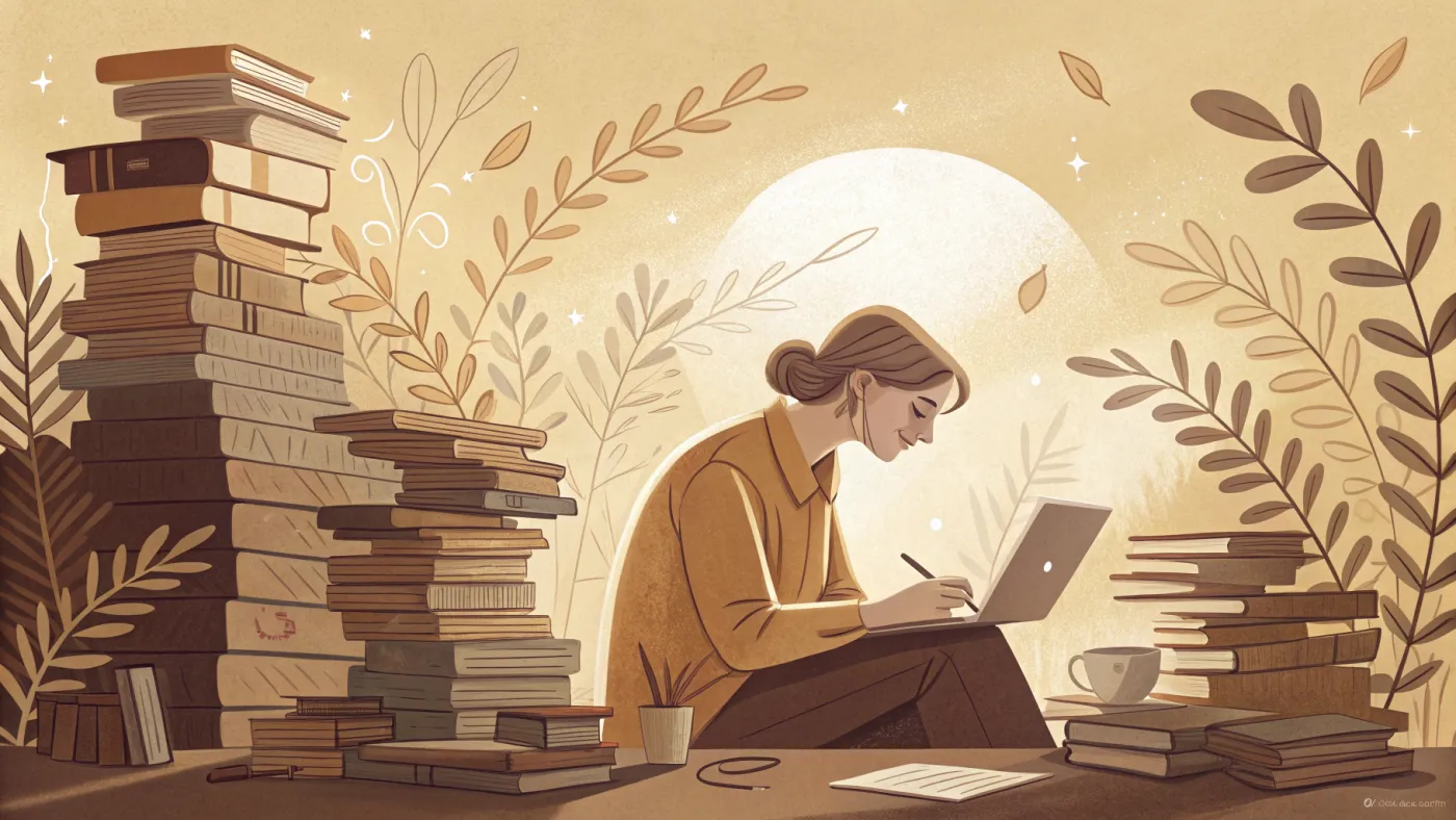 Illustration of a student earning an online PhD in psychology