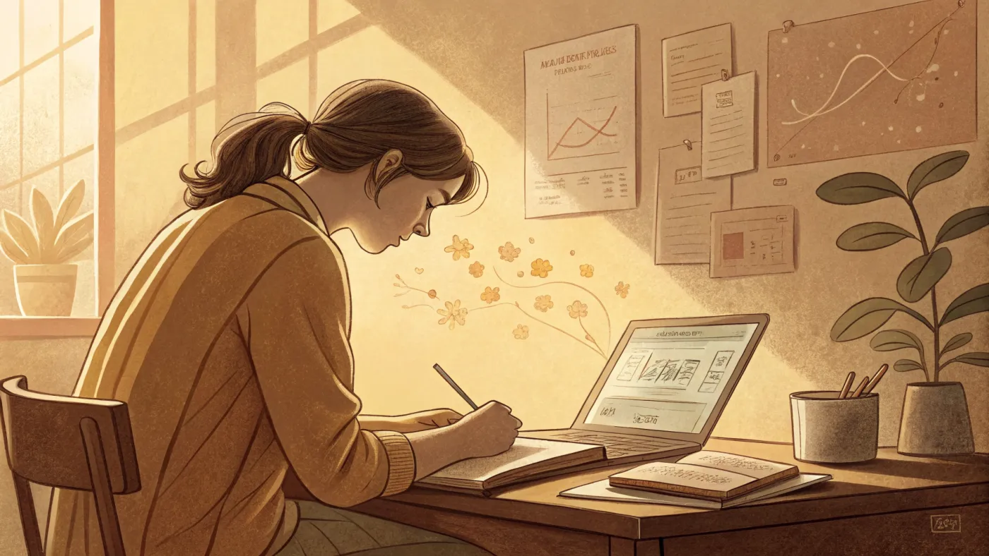 Illustration of a student in an online PsyD program