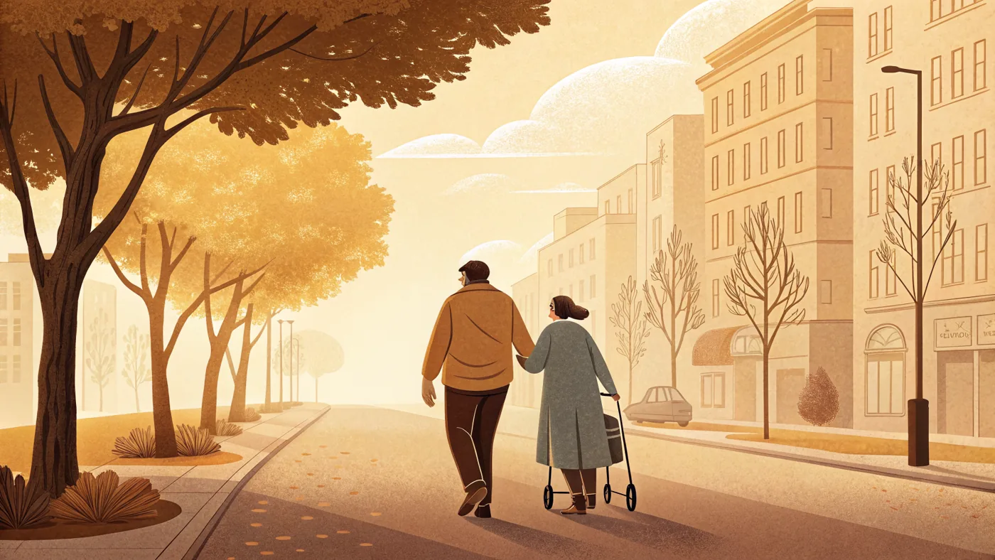 Illustration of a person living a meaningful life with schizophrenia, supported by ongoing care and connection.
