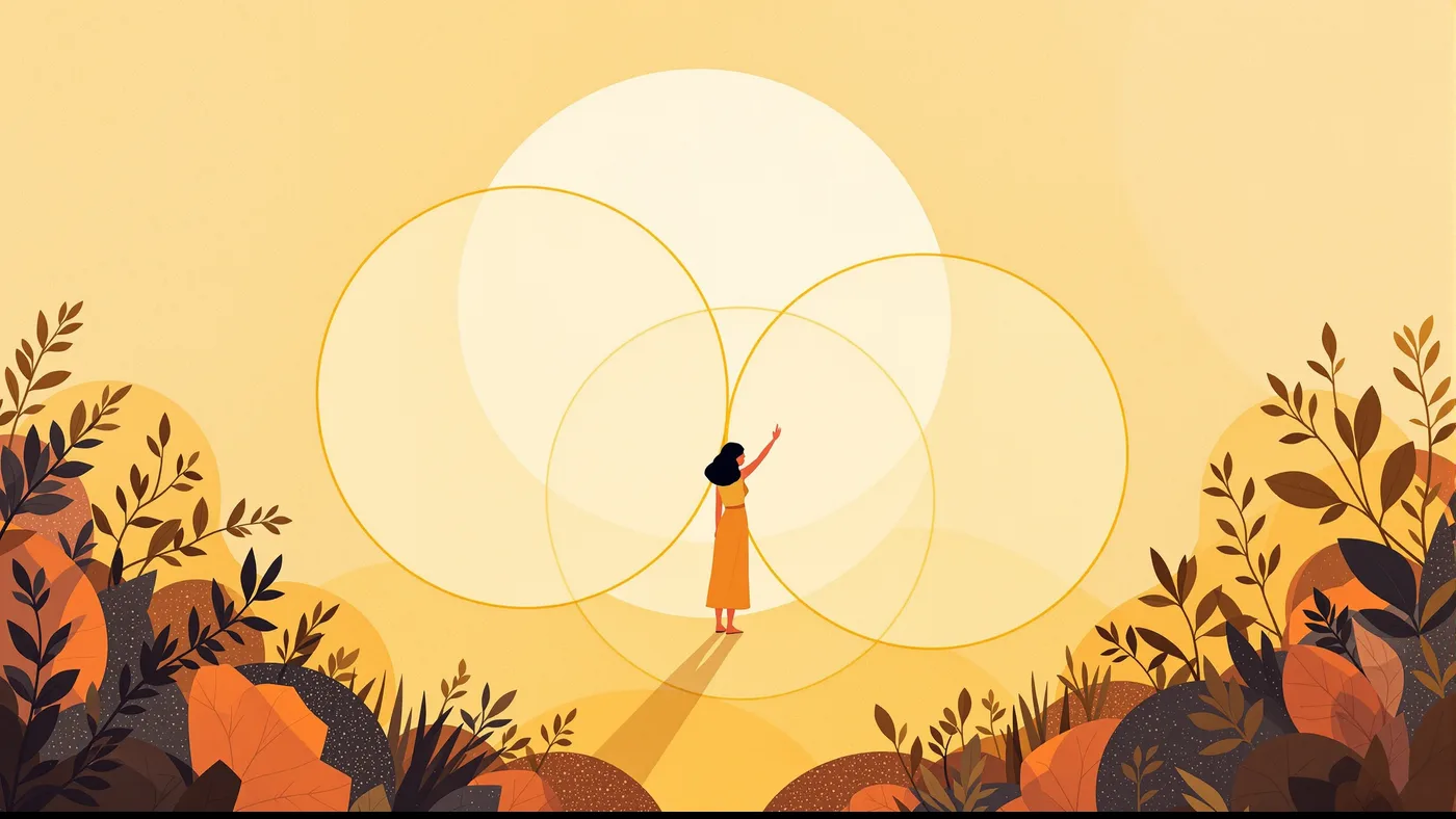 Illustration of a person within overlapping social groups