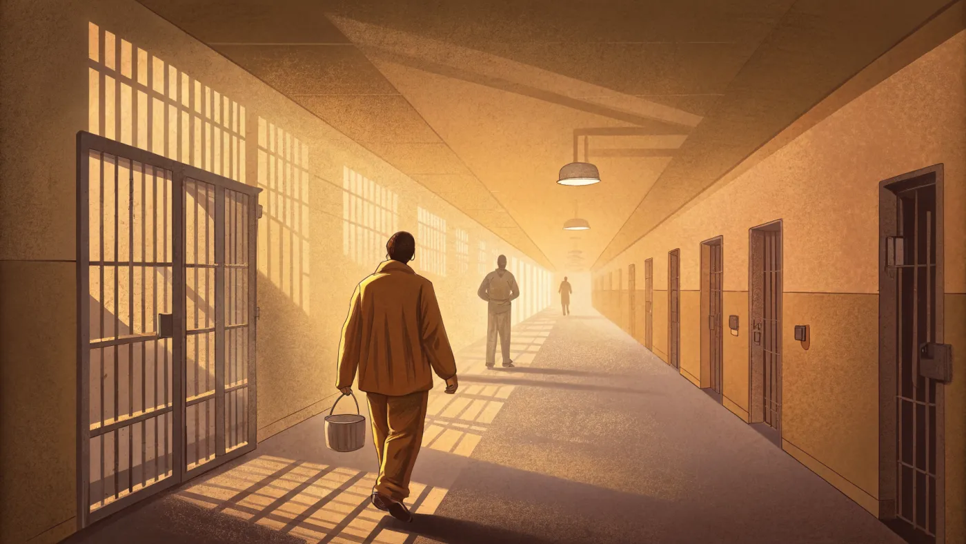 Illustration referencing the Stanford prison experiment on roles and power