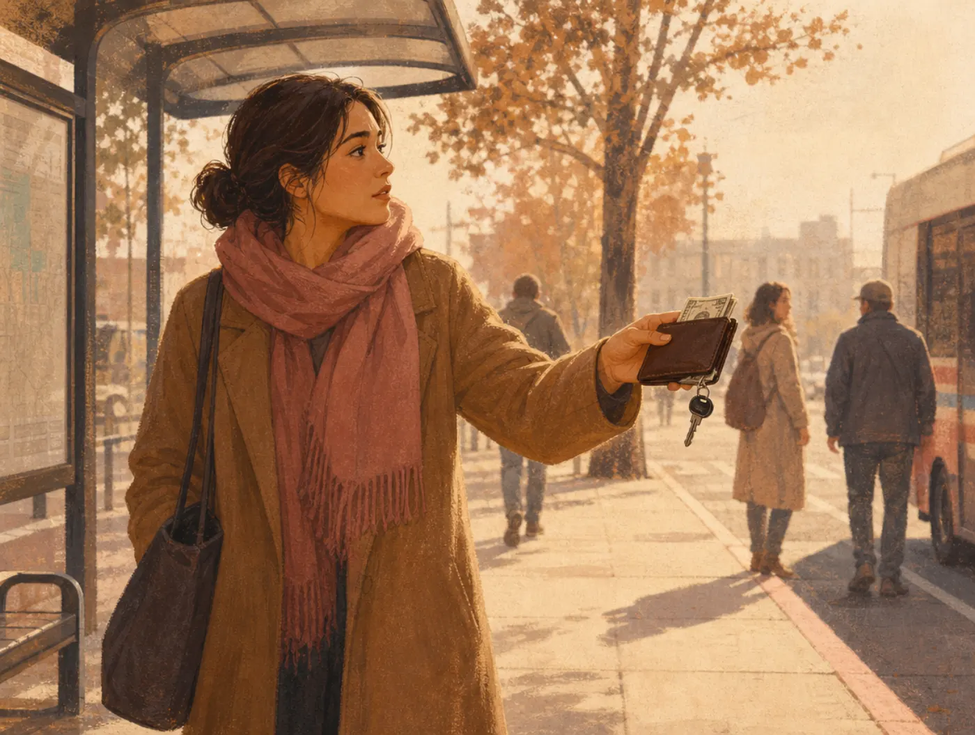 Am I a Good Person? Quiz: holding a stranger's dropped wallet, scanning the sidewalk for its owner