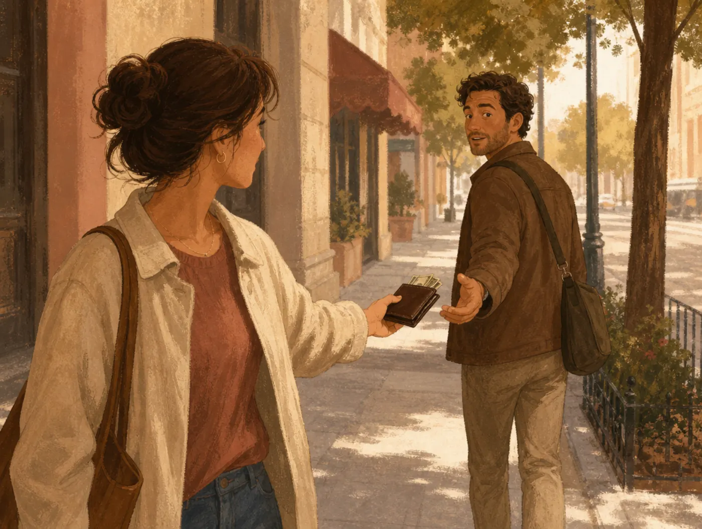 HEXACO Personality Test: a pedestrian picks up a stranger's dropped wallet and turns to return it to them
